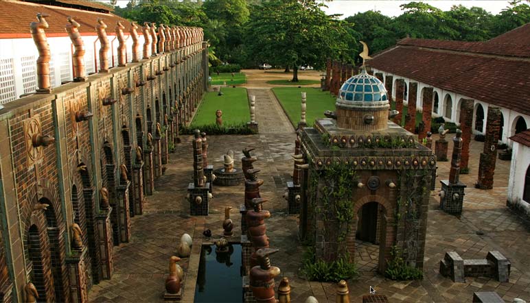 A Oficina Brennand, no bairro da Várzea, é uma galeria a céu aberto - Foto capturada  no sítio do artista