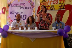 Luciana com Edilson (D) em evento de campanha no Recife - Foto: Divulgação