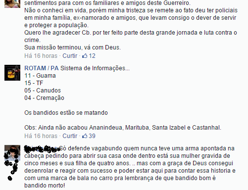 Contagem dos mortos à 1:30 da madrugada deste 05.11.2014, em Belém, segundo a Rotam 