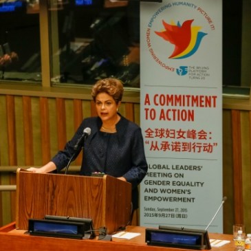 A presidenta Dilma Rousseff, no domingo 27, em Nova Iorque, fala no encontro de líderes globais sobre igualdade de gênero e empoderamento das mulheres: um compromisso para a ação - Foto: Roberto Stuckert Filho/PR/Fotos Públicas
