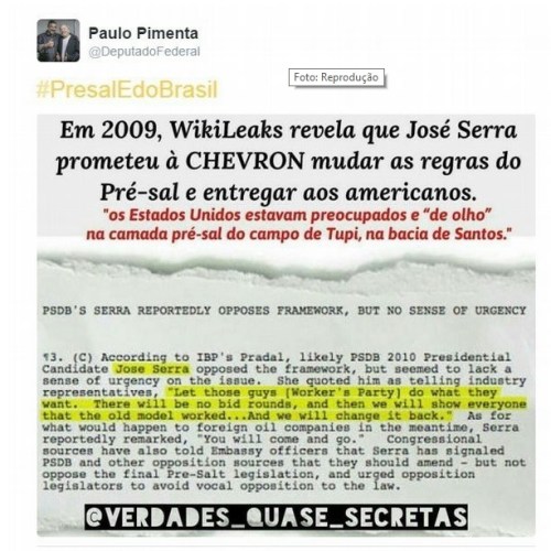 Wikileaks e o presal