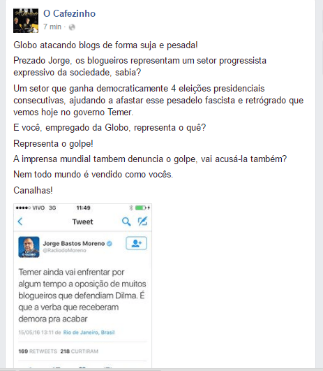 O Cafezinho x Jorge Moreno