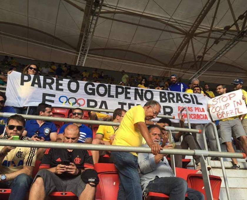 Apesar da truculência e da omissão, os protestos não cessaram durante os Jogos Olímpicos - Foto:Jornalistas Livres