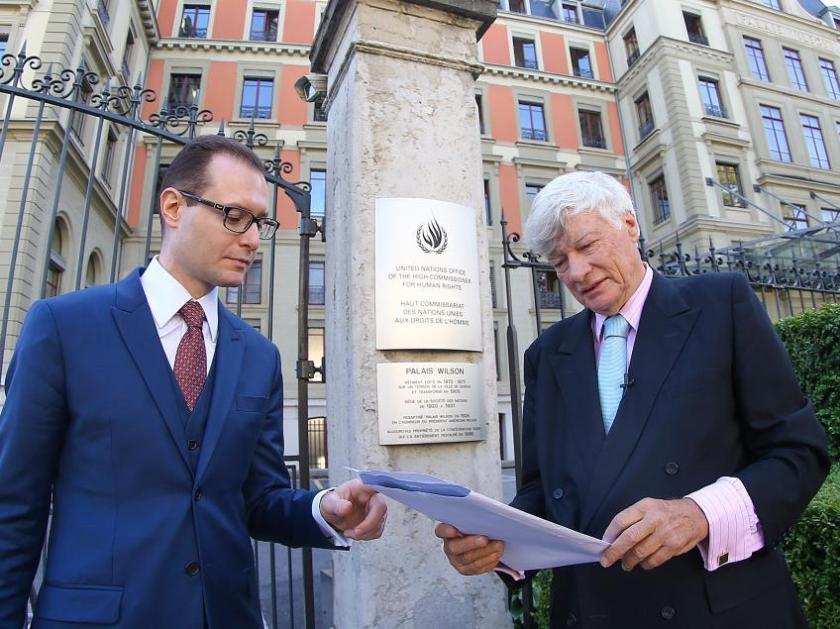 Os advogados Cristiano Zanin Martins e Geoffrey Robertson quando da representação junto ao Comitê de Direitos Humanos da ONU - Foto: Ricardo Stuckert/IL