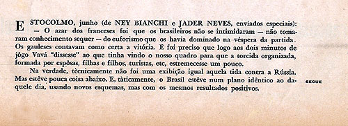 Extrato texto Ney Bianchi Copa de 1958
