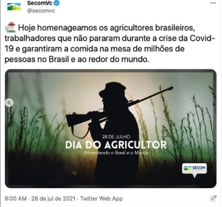 mensagem da Secom no 28 julho 2021