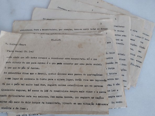 Dom Hélder Câmara em BH - 05 dez 1984