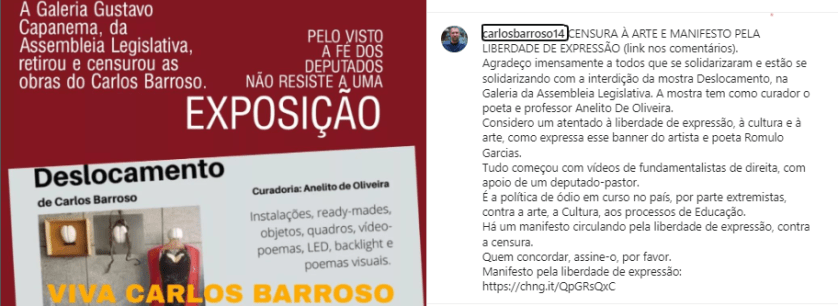 Protesto autor no insta