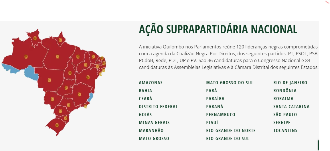 Quilombo nos parlamentos - coalizao negra