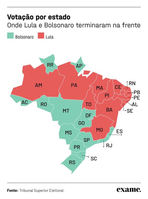 Mapa do segundo turno